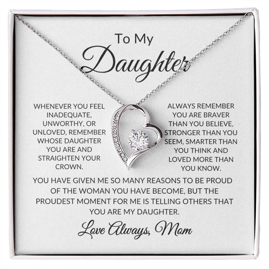 To My Daughter - From Mom - Forever Love Necklace